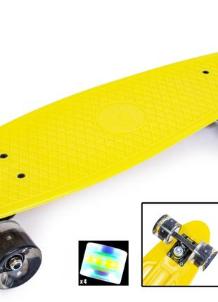 Penny Board. Yellow. Светящиеся колеса.