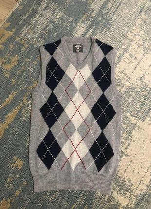 Классическая шерстяная жилетка ромбы h&m!