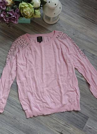 Красивый женский розовый пуловер свитер кофта джемпер р.s/m