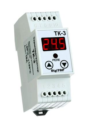 Терморегулятор ТК-3 6А (1,3 кВат) одноканальный цифровой DIN-р...