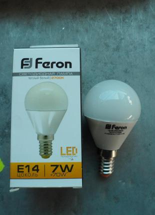 Светодиодная лампа 7w шарик FERON LB-95 E-14 2700K