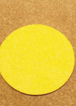 Губка для чистки жала паяльника круглая 50 мм. желтая