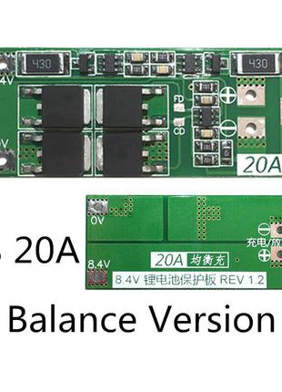Плата защиты с балансировкой PCM, BMS 2S 20A 7.4-8.4V для Li-i...