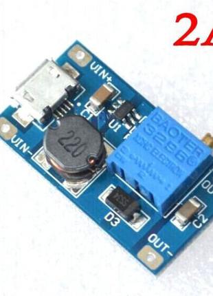 Micro USB DC-DC повышающий преобразователь, 2-28V 2A, 2577 мод...