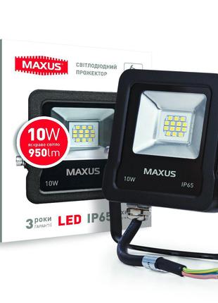 Светодиодный прожектор 10 ватт, LED 10w MAXUS 1-MFL-01-1050, 5...