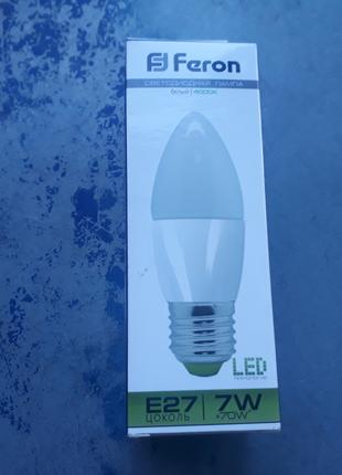 Светодиодная Лампа свеча FERON LB-97 7W E27 4000k