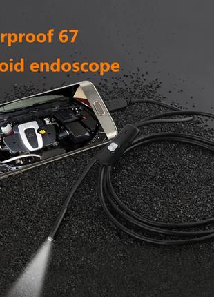 Эндоскоп бороскоп гибкая видеокамера 7mm длина 2 м для смартфо...
