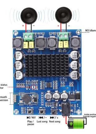 XH-M548 Цифровой стерео усилитель Звука 2х120W D класс + Bluet...