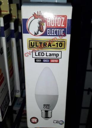 Світлодіодна лампа 10W Е27 Свічка 6400K Horoz Ultra-10