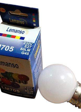 Светодиодная Лампа 1.2W Е27 шарик 6400K Lemanso Lm705